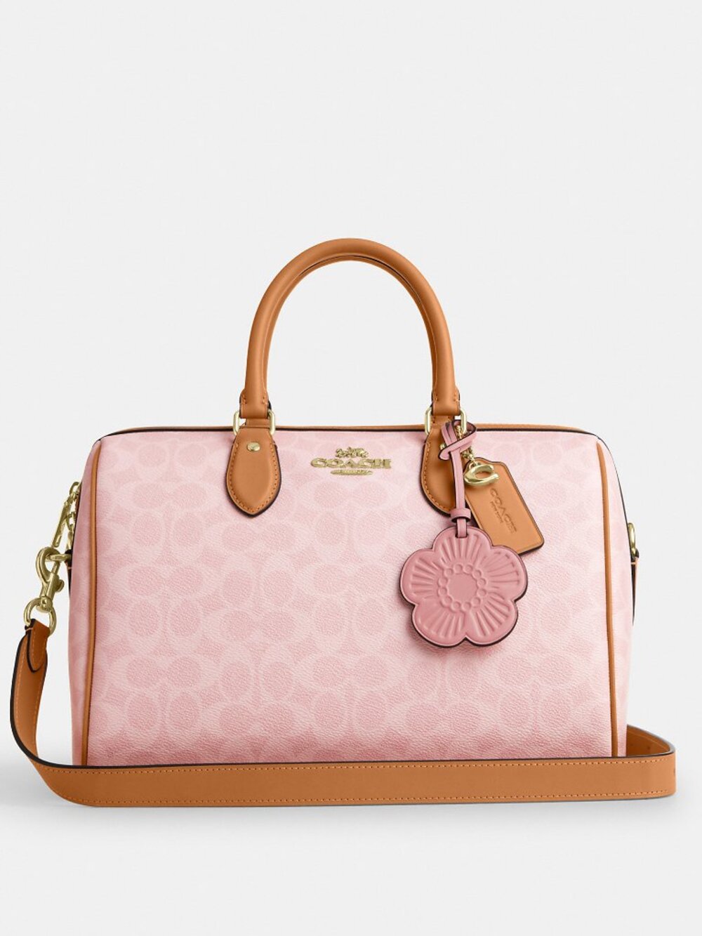 Coach Outlet Rowan Large Satchel Bag In Signature Canvas With Charms - Picture 2 of 10